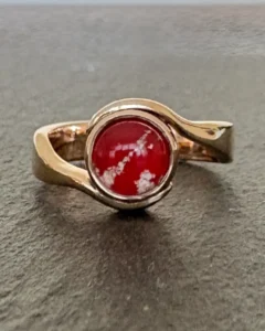 Bespoke memorial ring handmade by Cornovii Silver in Cornwall