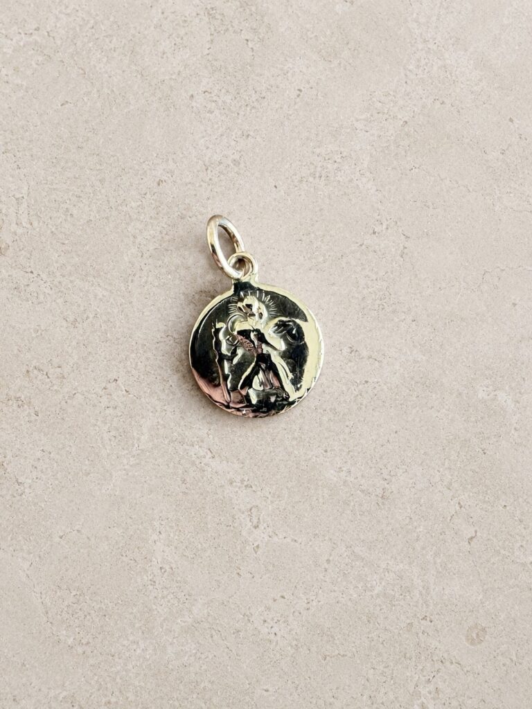 religious-medal-pendant-repair-st-Christopher heirloom st christopher in gold after repair